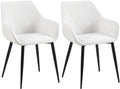 2-delige set Eetkamerstoelen - Fauteuils - Robuuste constructie, Hoog comfort Kleur crème Materiaal Stof