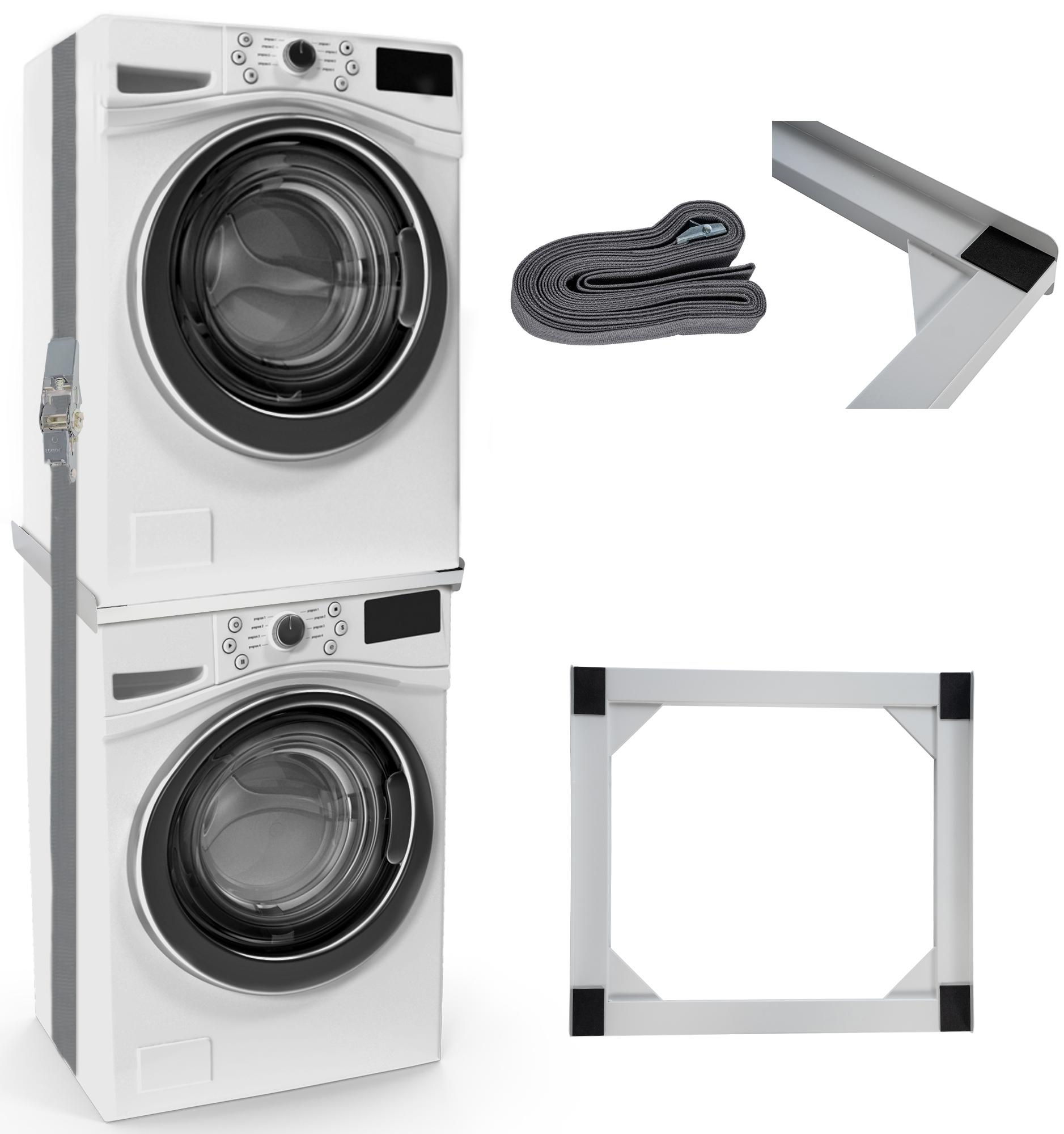 Verbindingsmodule Wasmachine - Koppelstuk - Ruimtebesparend met Spanningsriem Inhoud set verbindingsframe