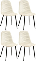 4-delige set Eetkamerstoelen - Keukenstoelen - Uitstekend Zitcomfort & Stijlvol Design Kleur crème
