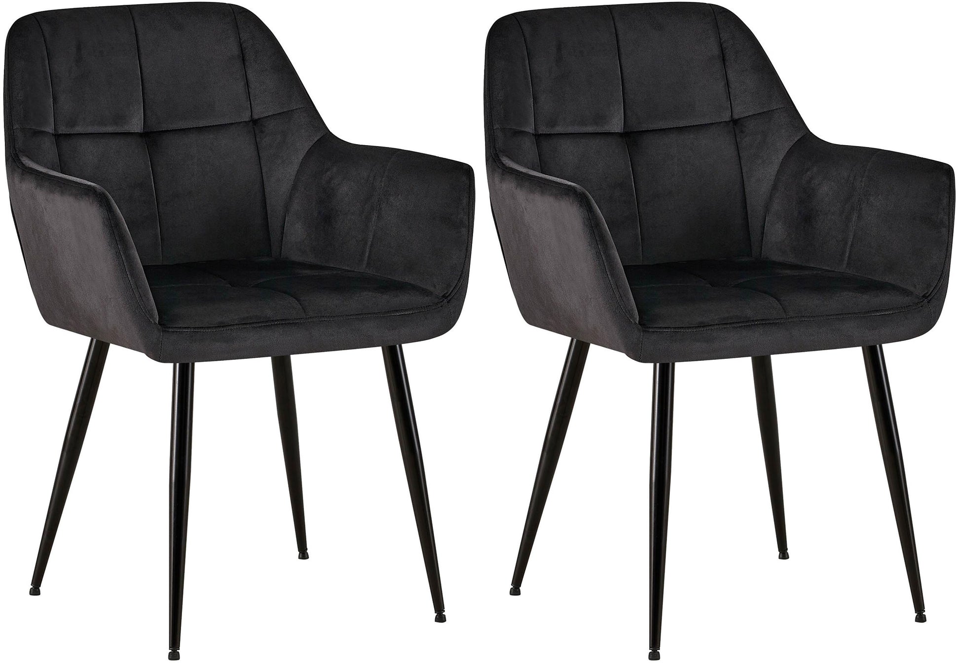 2-delige set Eetkamerstoel Fluweel - Stoelen - Comfortabel Zitcomfort, Onderhoudsvriendelijk Design Kleur zwart