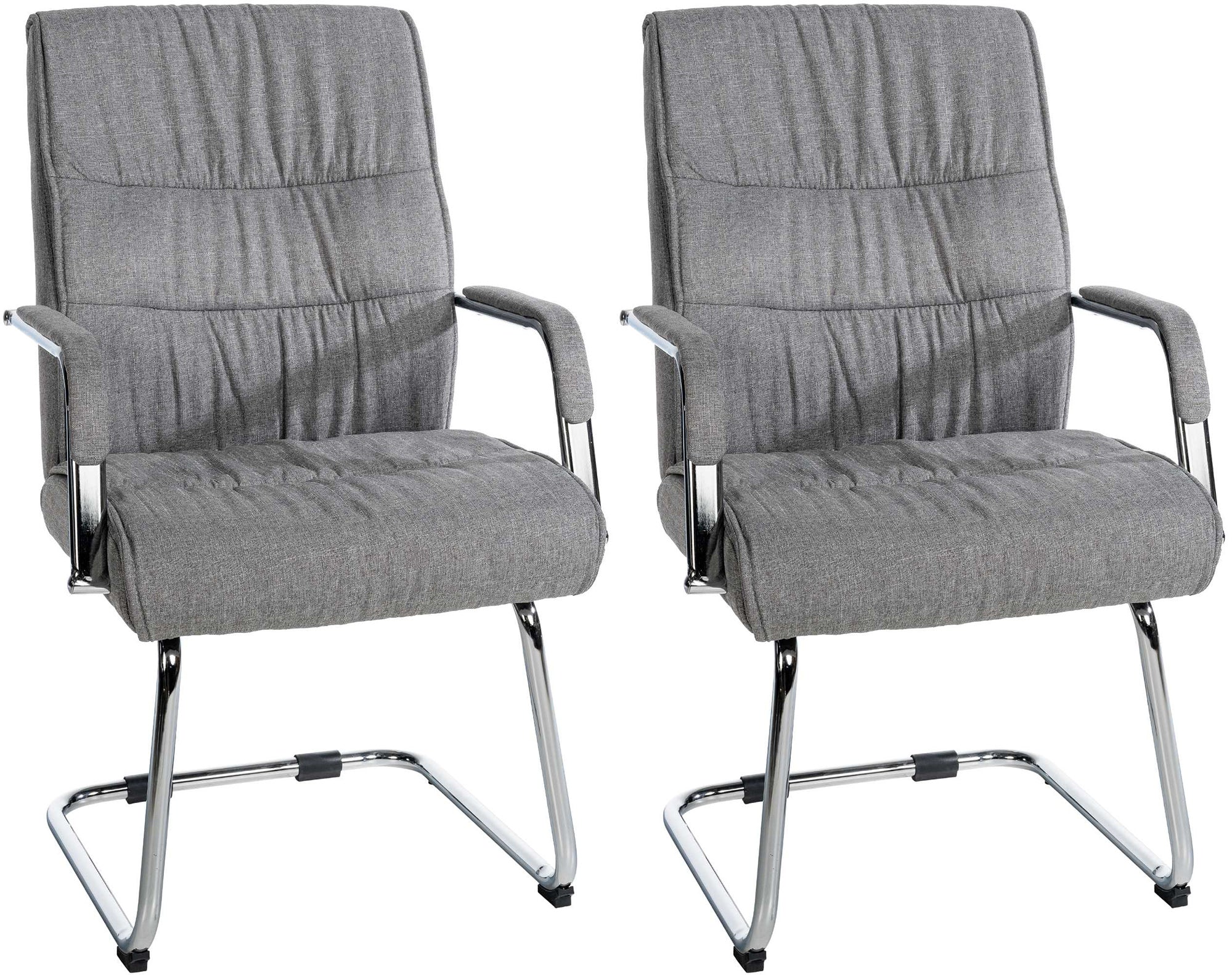 2-delige Set Bezoekersstoel - Gaststoel - Comfortabel Design, Onderhoudsvriendelijke Bekleding Kleur lichtgrijs