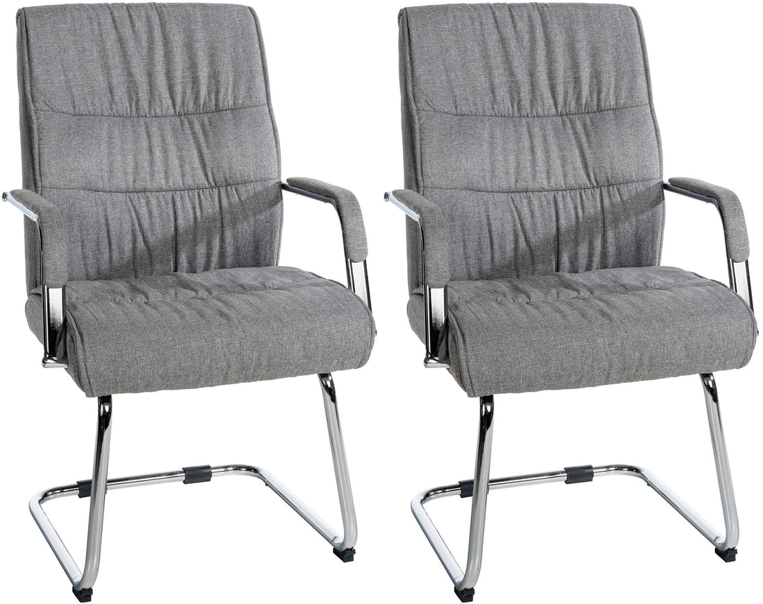 2-delige Set Bezoekersstoel - Gaststoel - Comfortabel Design, Onderhoudsvriendelijke Bekleding Kleur lichtgrijs