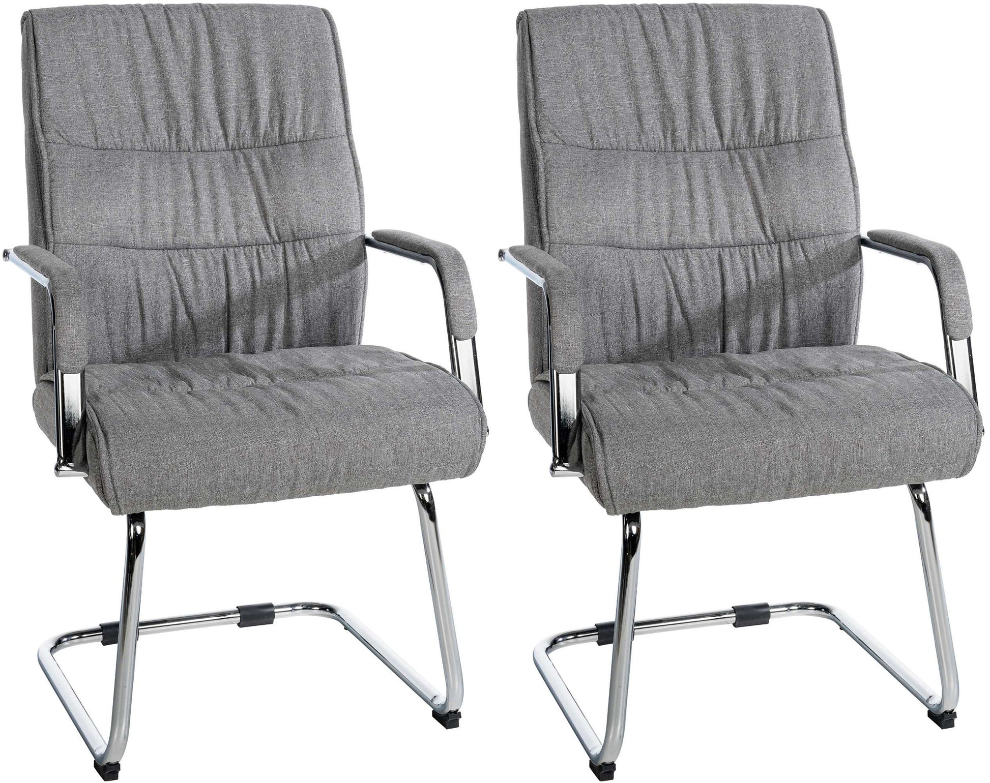 2-delige Set Bezoekersstoel - Gaststoel - Comfortabel Design, Onderhoudsvriendelijke Bekleding Kleur lichtgrijs