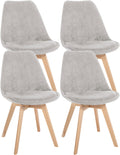 4-delige set Eetkamerstoelen - Keukenstoelen - Comfortabel en Reinigen Gemakkelijk Kleur beige Materiaal Koord