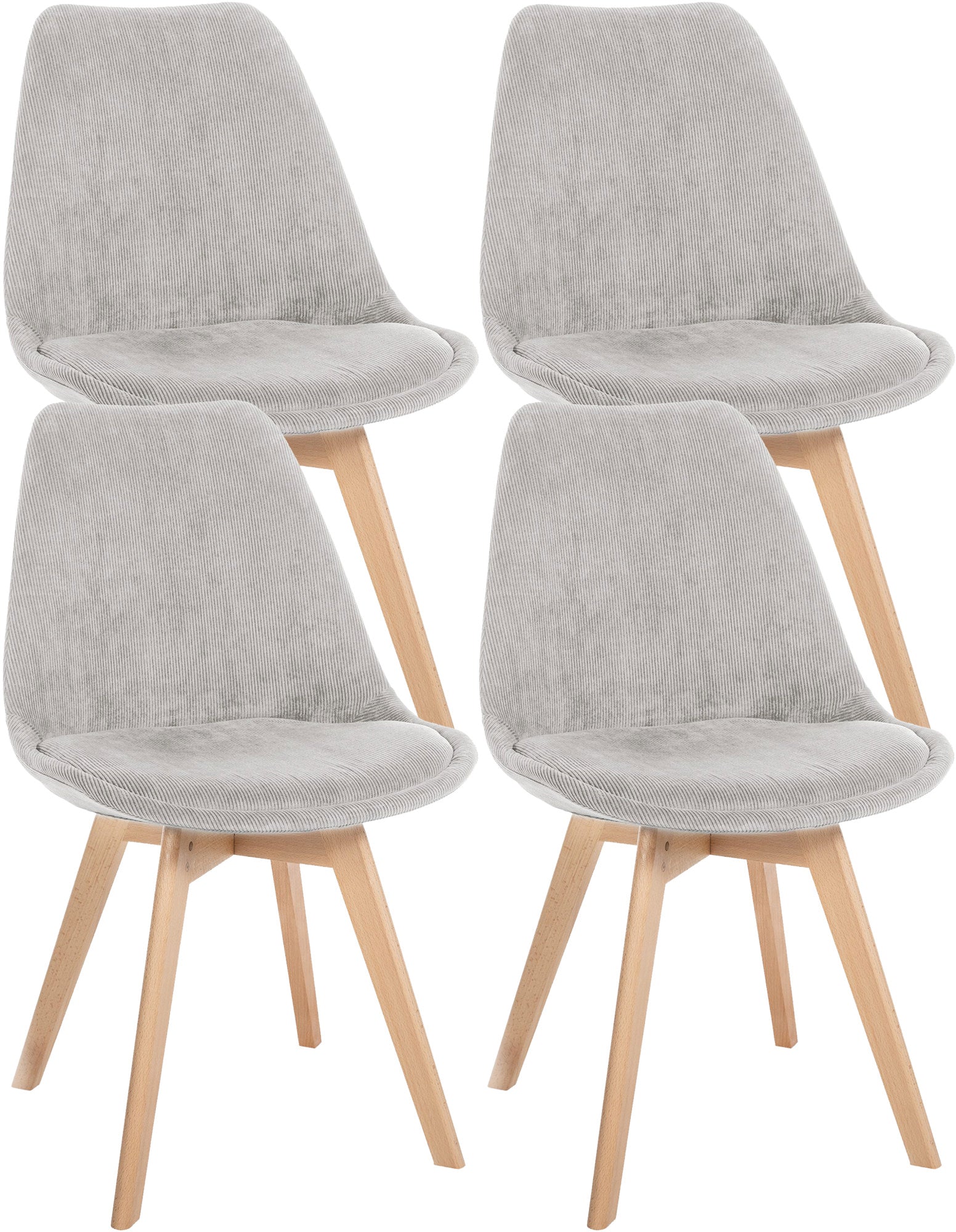 4-delige set Eetkamerstoelen - Keukenstoelen - Comfortabel en Reinigen Gemakkelijk Kleur beige Materiaal Koord