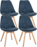 4-delige set Eetkamerstoelen - Keukenstoelen - Comfortabel en Reinigen Gemakkelijk Kleur donkerblauw Materiaal Koord