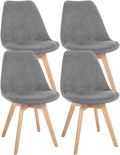 4-delige set Eetkamerstoelen - Keukenstoelen - Comfortabel en Reinigen Gemakkelijk Kleur grijs Materiaal Koord