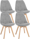 4-delige set Eetkamerstoelen - Keukenstoelen - Comfortabel en Reinigen Gemakkelijk Kleur lichtgrijs Materiaal Koord