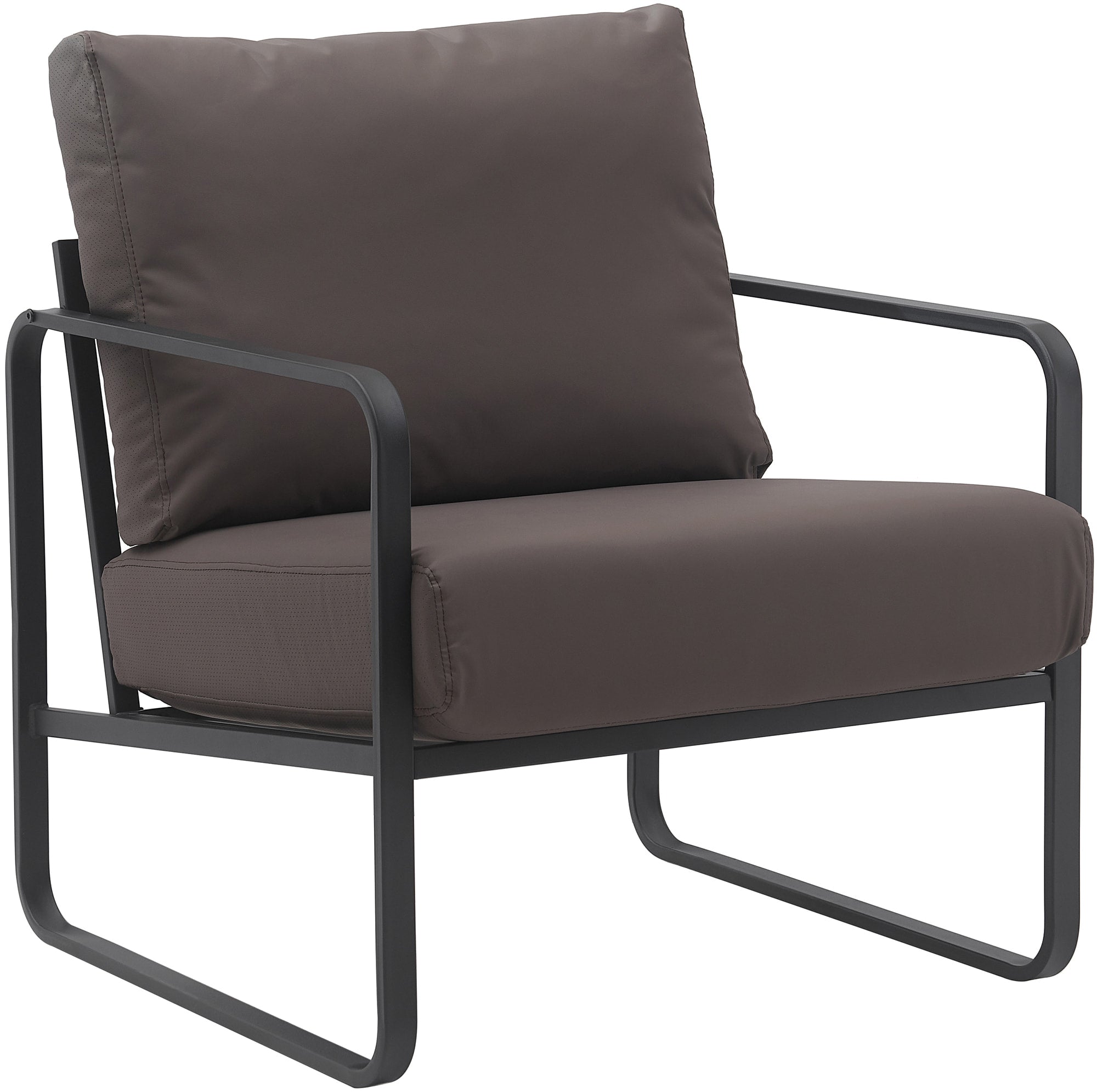 Loungestoel Relaxstoel - Comfortabele Zithouding, Metaal Frame - Kunstleer of Stof Kleur bruin Materiaal kunstleer
