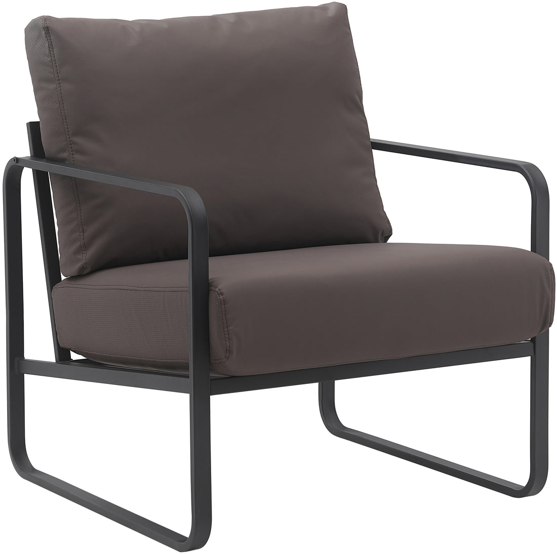 Loungestoel Relaxstoel - Comfortabele Zithouding, Metaal Frame - Kunstleer of Stof Kleur bruin Materiaal kunstleer