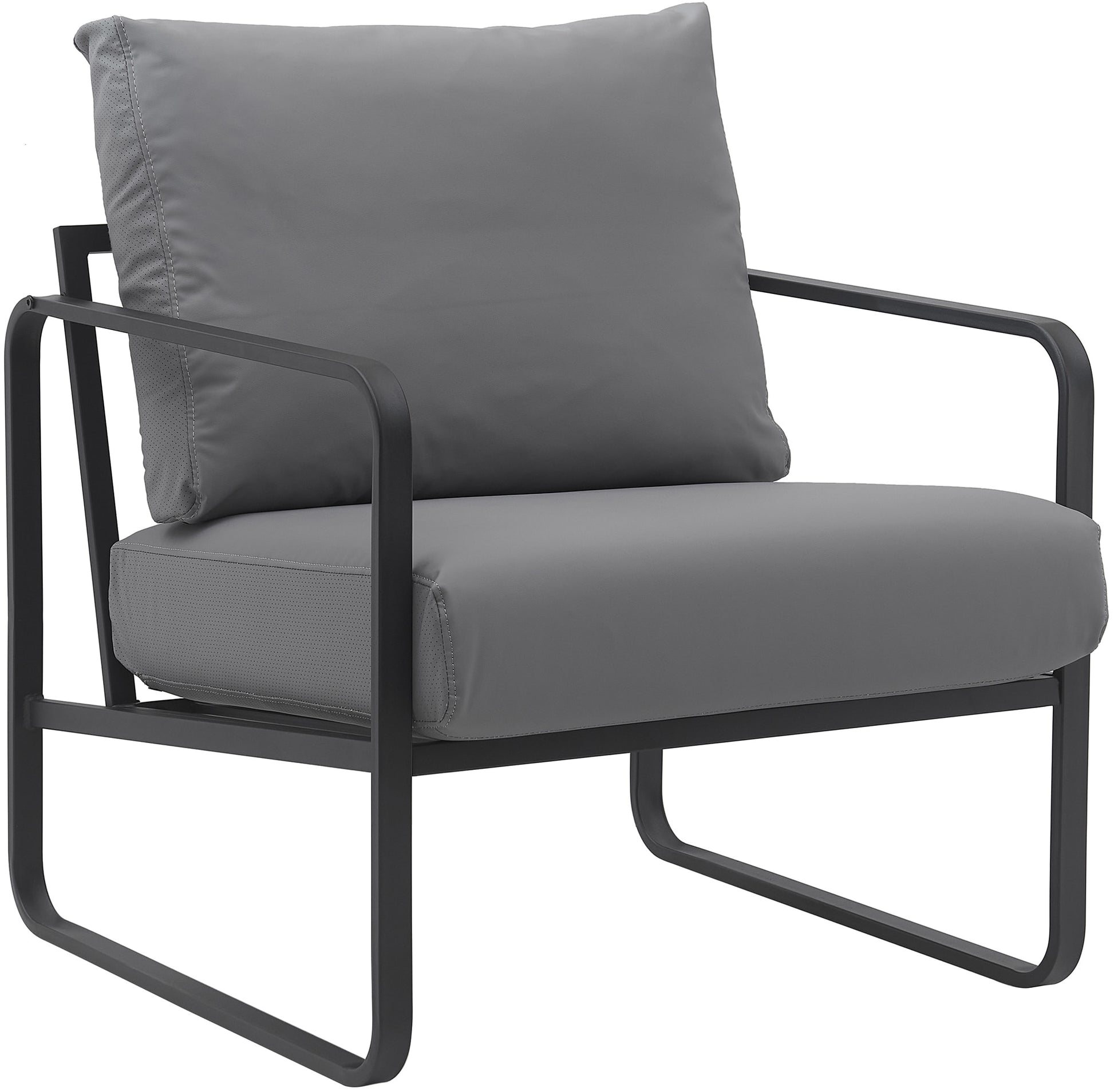 Loungestoel Relaxstoel - Comfortabele Zithouding, Metaal Frame - Kunstleer of Stof Kleur grijs Materiaal kunstleer