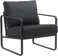 Loungestoel Relaxstoel - Comfortabele Zithouding, Metaal Frame - Kunstleer of Stof Kleur zwart Materiaal kunstleer