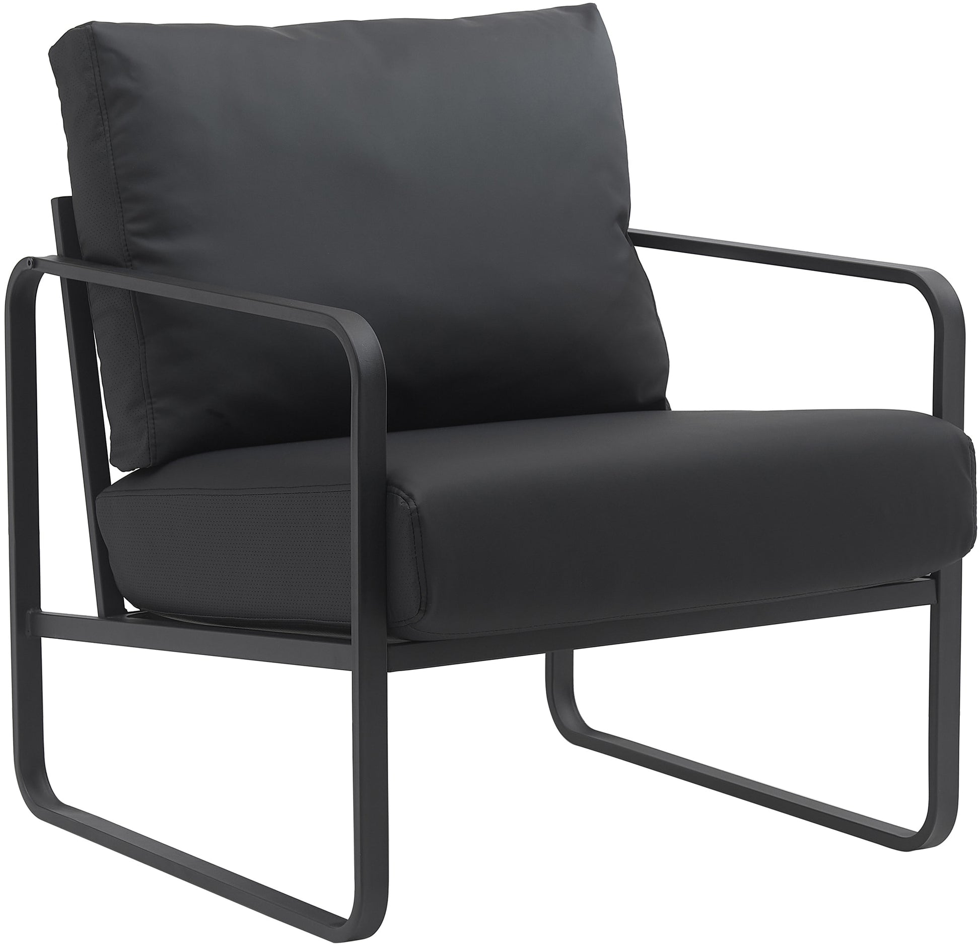Loungestoel Relaxstoel - Comfortabele Zithouding, Metaal Frame - Kunstleer of Stof Kleur zwart Materiaal kunstleer