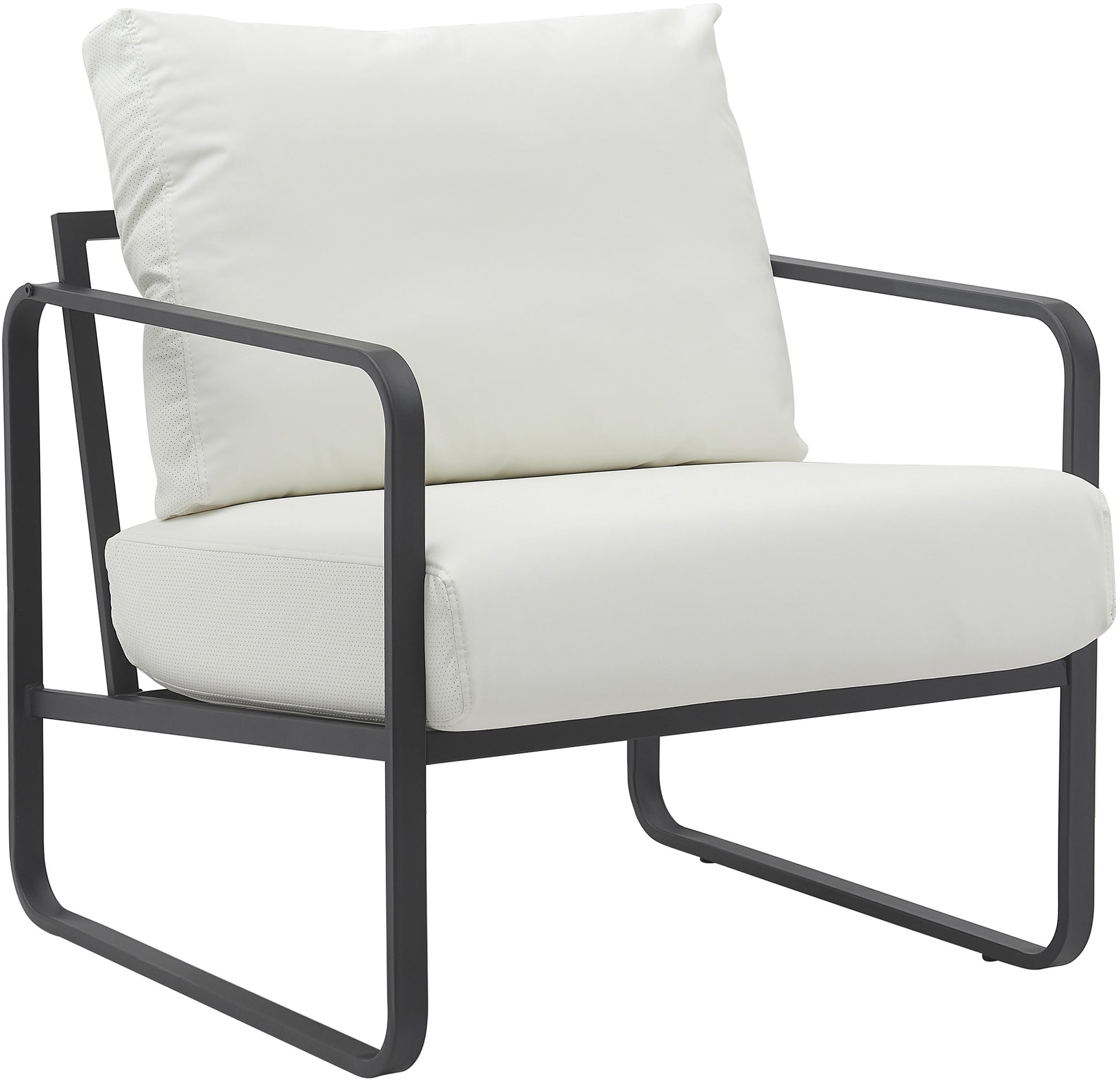 Loungestoel Relaxstoel - Comfortabele Zithouding, Metaal Frame - Kunstleer of Stof Kleur wit Materiaal kunstleer