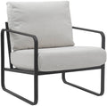 Loungestoel Relaxstoel - Comfortabele Zithouding, Metaal Frame - Kunstleer of Stof Kleur crème Materiaal Stof