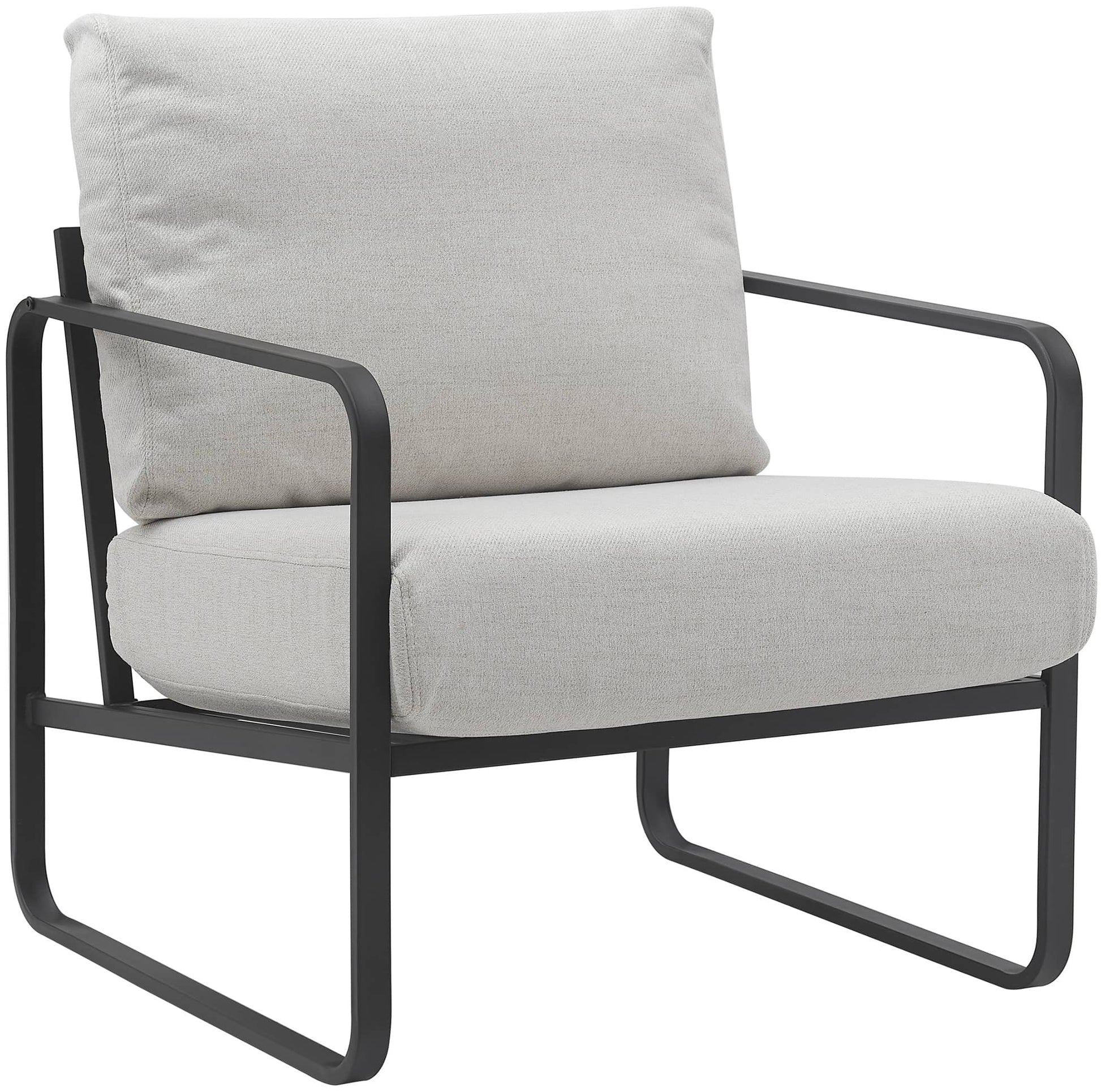 Loungestoel Relaxstoel - Comfortabele Zithouding, Metaal Frame - Kunstleer of Stof Kleur crème Materiaal Stof