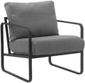 Loungestoel Relaxstoel - Comfortabele Zithouding, Metaal Frame - Kunstleer of Stof Kleur donkergrijs Materiaal Stof