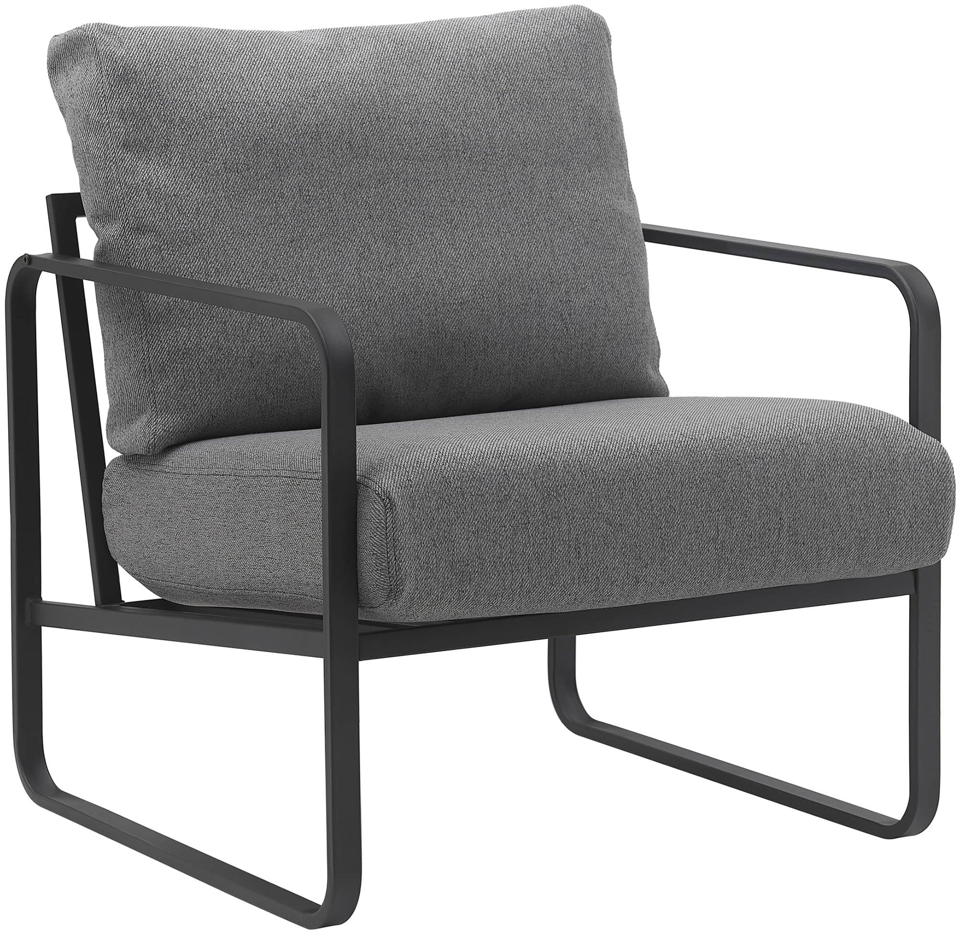 Loungestoel Relaxstoel - Comfortabele Zithouding, Metaal Frame - Kunstleer of Stof Kleur donkergrijs Materiaal Stof