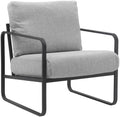 Loungestoel Relaxstoel - Comfortabele Zithouding, Metaal Frame - Kunstleer of Stof Kleur lichtgrijs Materiaal Stof
