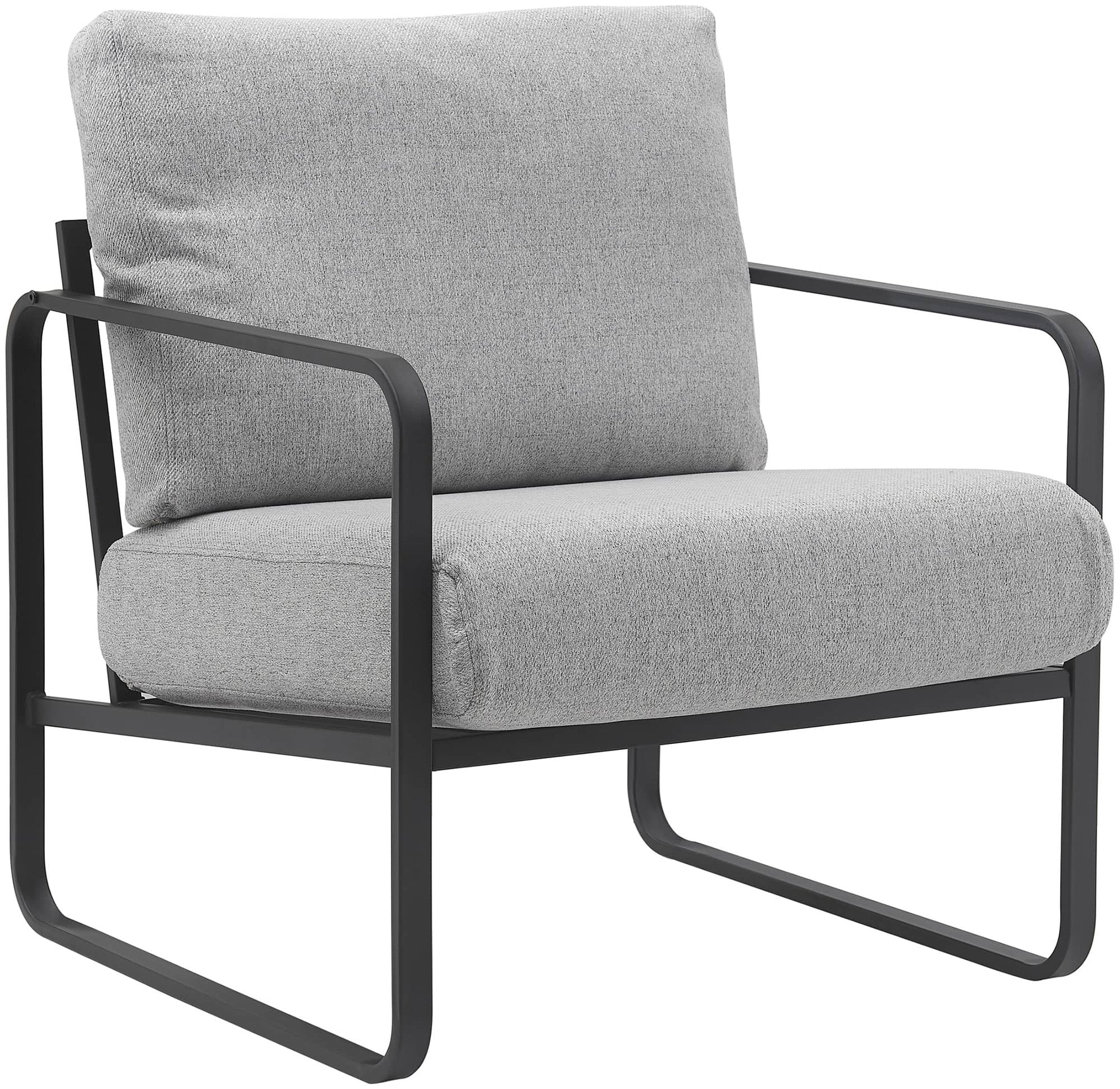 Loungestoel Relaxstoel - Comfortabele Zithouding, Metaal Frame - Kunstleer of Stof Kleur lichtgrijs Materiaal Stof