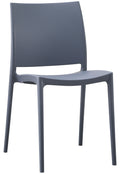 Tuinstoel - Buitenstoel - UV-bestendig Kunststof, Weerbestendige Comfortstoel Kleur grijs