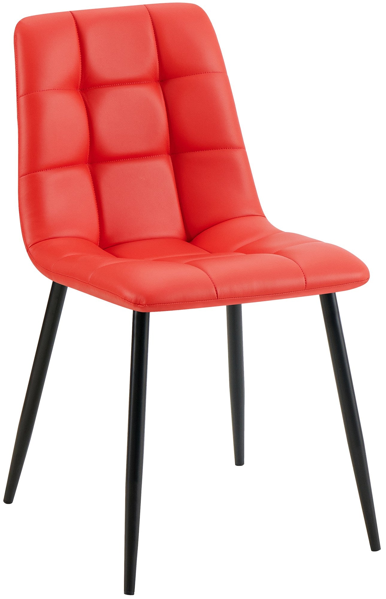 Eetkamerstoel Kunstleer - Stoel - Onderhoudsvriendelijke Bekleding, Hoge Zitcomfort Kleur rood