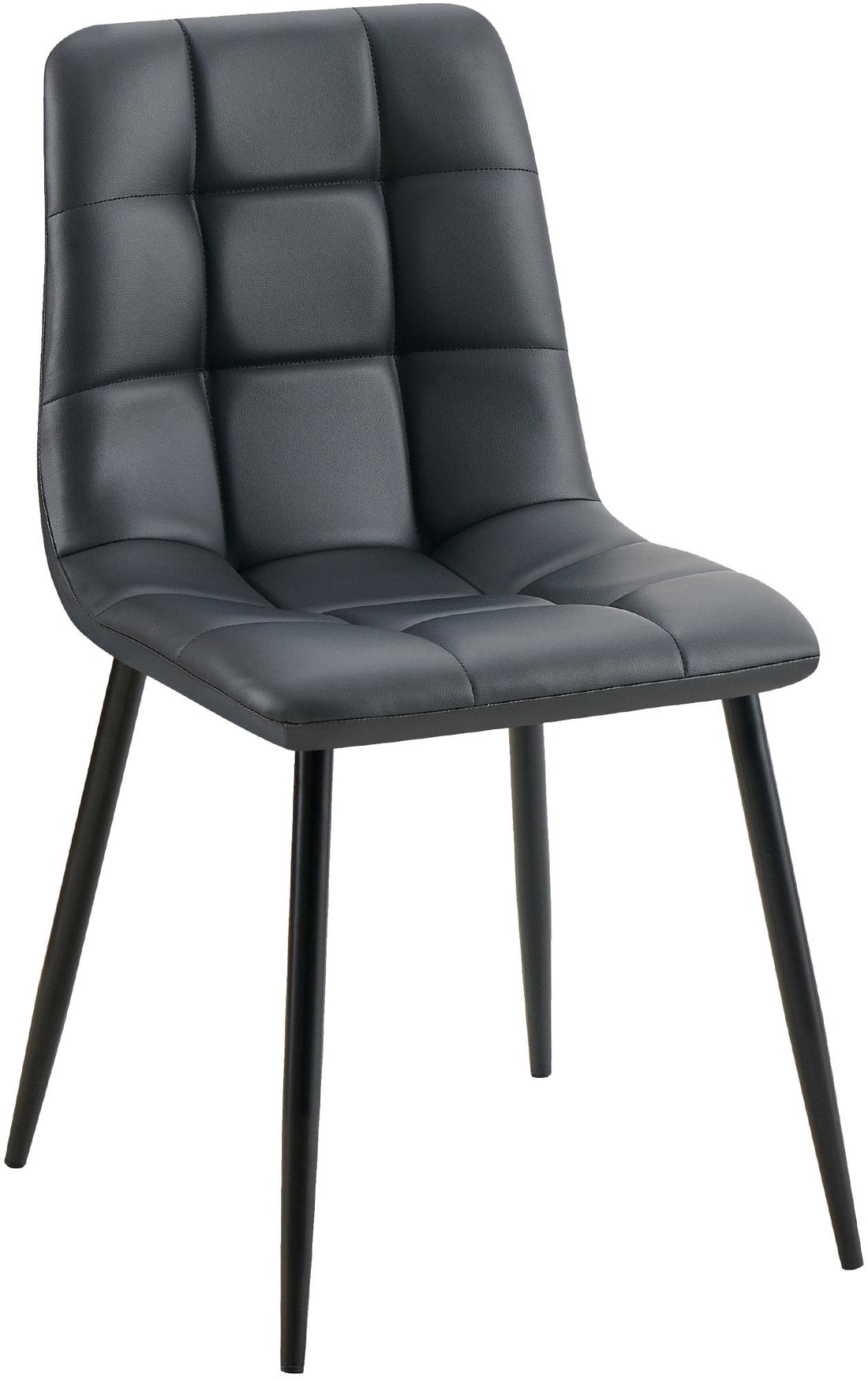 Eetkamerstoel Kunstleer - Eetkamerstoel - Comfortabel Design, Matzwarte Metalen Basis Kleur zwart