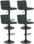 4-delige Set Barkrukken Fluweel - Barstoelen - Optimaal Comfort Kleur groen