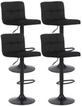 4-delige Set Barkrukken Fluweel - Barstoelen - Optimaal Comfort Kleur zwart