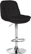 Barkruk met Stoffen Bekleding - Hoge Stoel - Verstelbaar & Draaibaar Comfort Kleur zwart Materiaal onderstel Metaal in chroomlook
