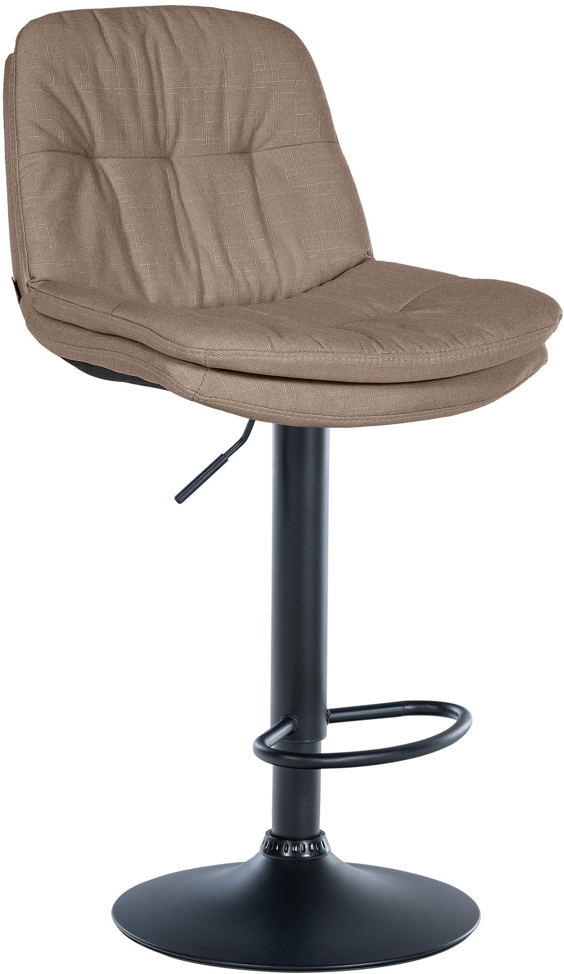 Barkruk met Stoffen Bekleding - Hoge Stoel - Verstelbaar & Draaibaar Comfort Kleur taupe Materiaal onderstel Metaal matzwart