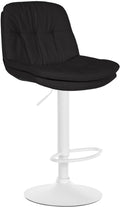 Barkruk met Stoffen Bekleding - Hoge Stoel - Verstelbaar & Draaibaar Comfort Kleur zwart Materiaal onderstel Metaal mat wit