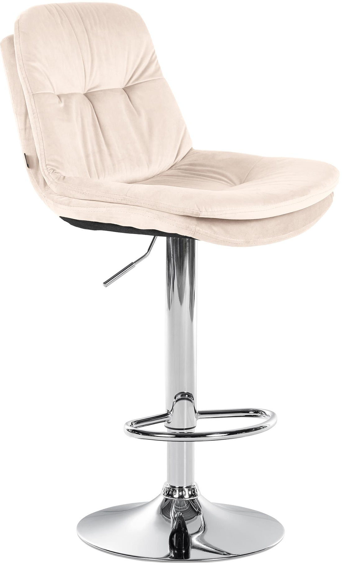 Barkruk Fluweel - Kruk - Optimaal Zitcomfort, Draaibaar Frame Kleur crème