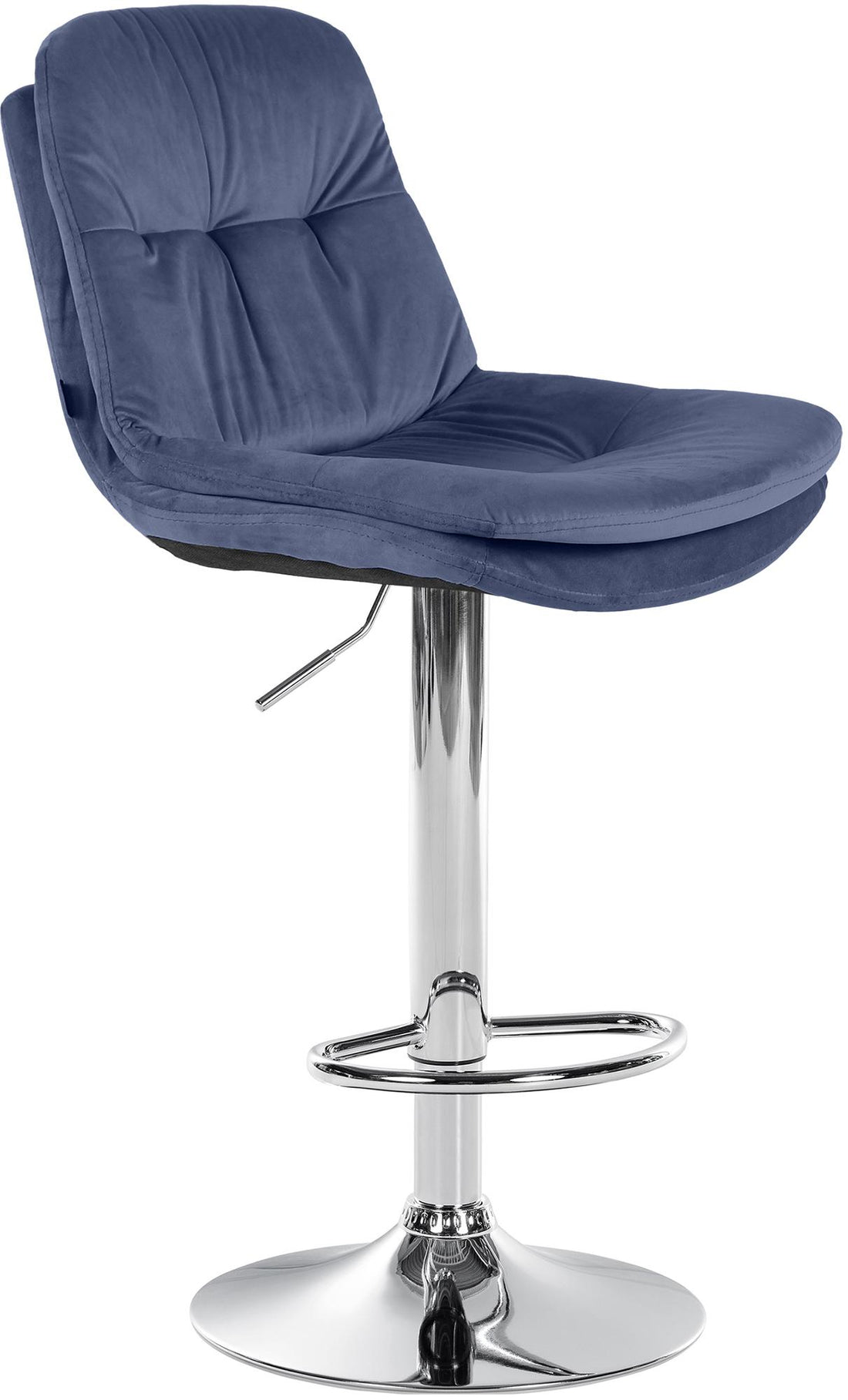 Barkruk Fluweel - Moderne Design Kruk - Verstelbare Hoogte en 360° Draaifunctie Kleur blauw