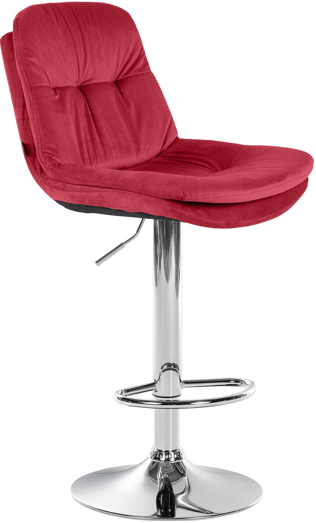 Barkruk, Fluwelen Stoel - Modern Design & Comfort, Verstelbare Hoogte & Draaibaar Kleur rood
