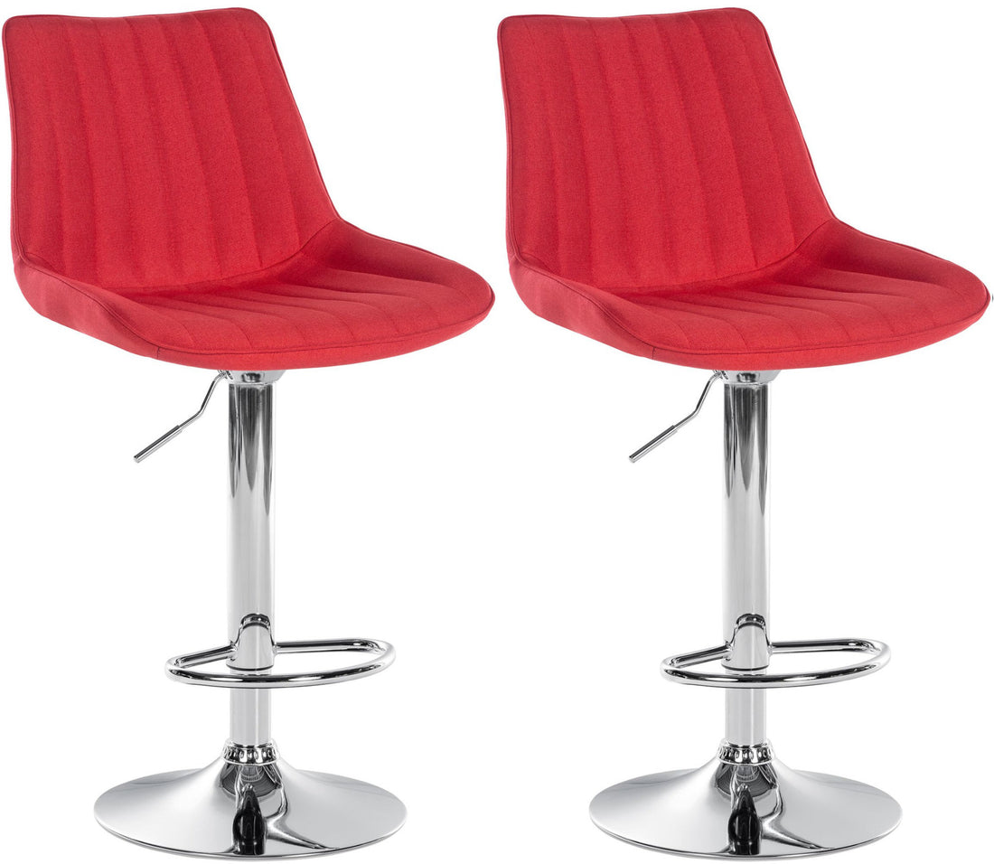 Set van 2 Moderne Barkrukken - Stijlvolle Hoge Stoelen - Optimaal Zitcomfort Kleur rood