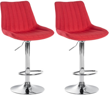 Set van 2 Moderne Barkrukken - Stijlvolle Hoge Stoelen - Optimaal Zitcomfort Kleur rood