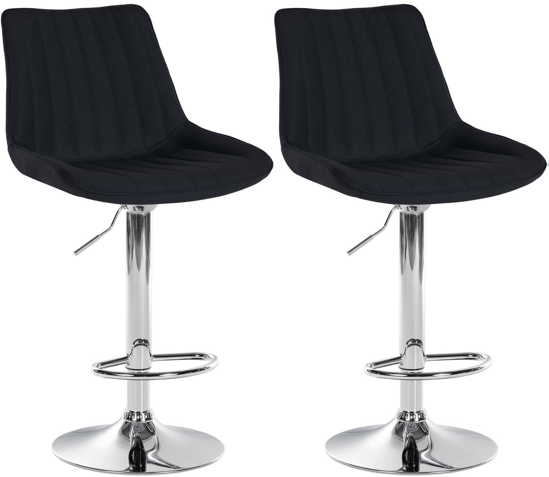 Set van 2 Barkrukken - Hoge Krukken - Optimale Zitcomfort & Verstelbare Hoogte Kleur zwart Materiaal onderstel Metaal in chroomlook