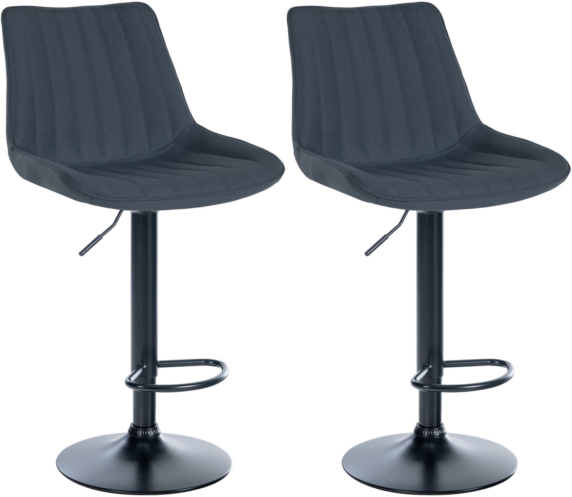 2-delige set Moderne Barkrukken - Krukken - Uitstekend Zitcomfort Kleur donkergrijs