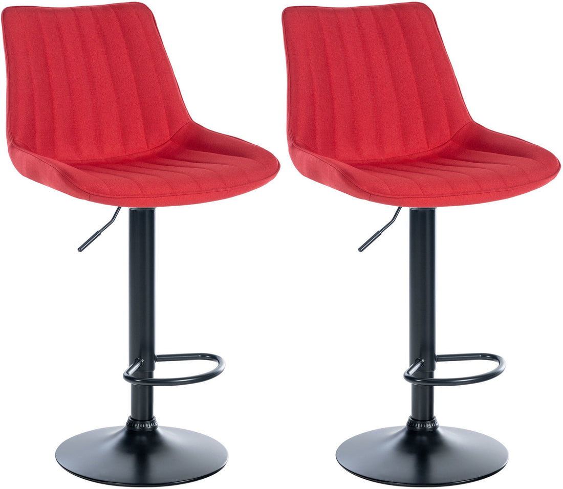 2-delige set Moderne Barkrukken - Keukenkrukken - Luxueus Comfort & In Hoogte Verstelbaar Kleur rood