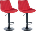 2-delige set Moderne Barkrukken - Keukenkrukken - Luxueus Comfort & In Hoogte Verstelbaar Kleur rood