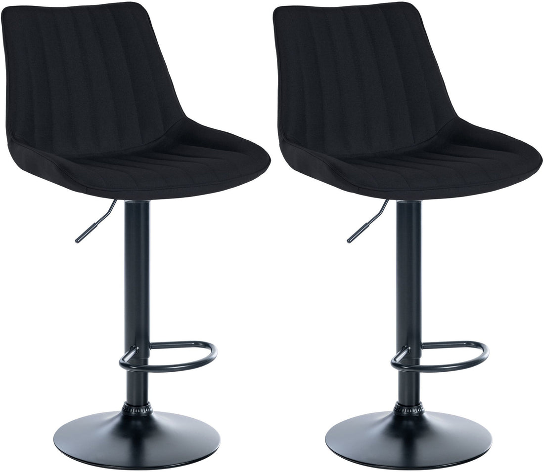 Set van 2 Barkrukken - Hoge Krukken - Optimale Zitcomfort & Verstelbare Hoogte Kleur zwart Materiaal onderstel Metaal in chroomlook