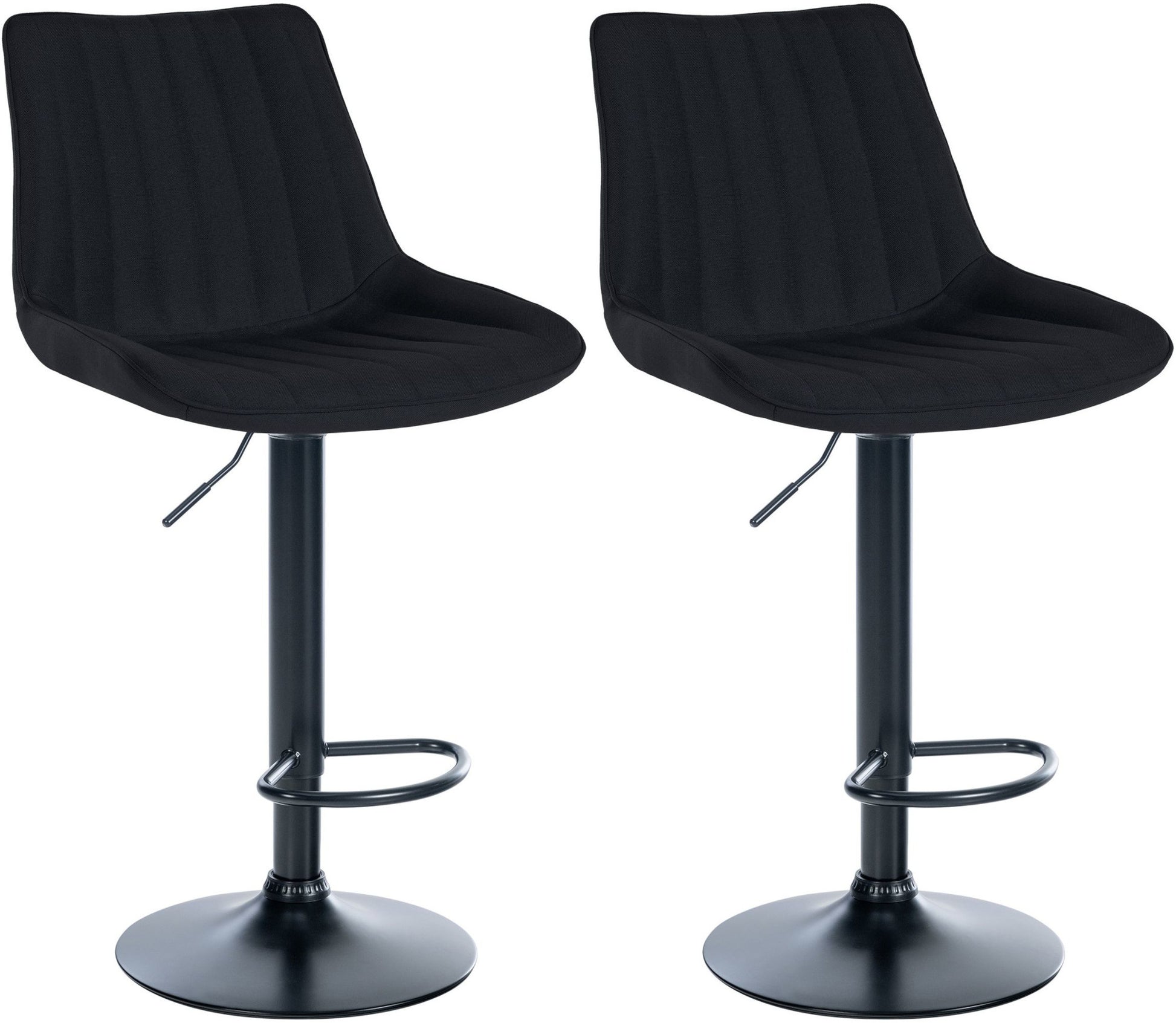 Set van 2 Barkrukken - Hoge Krukken - Optimale Zitcomfort & Verstelbare Hoogte Kleur zwart Materiaal onderstel Metaal matzwart
