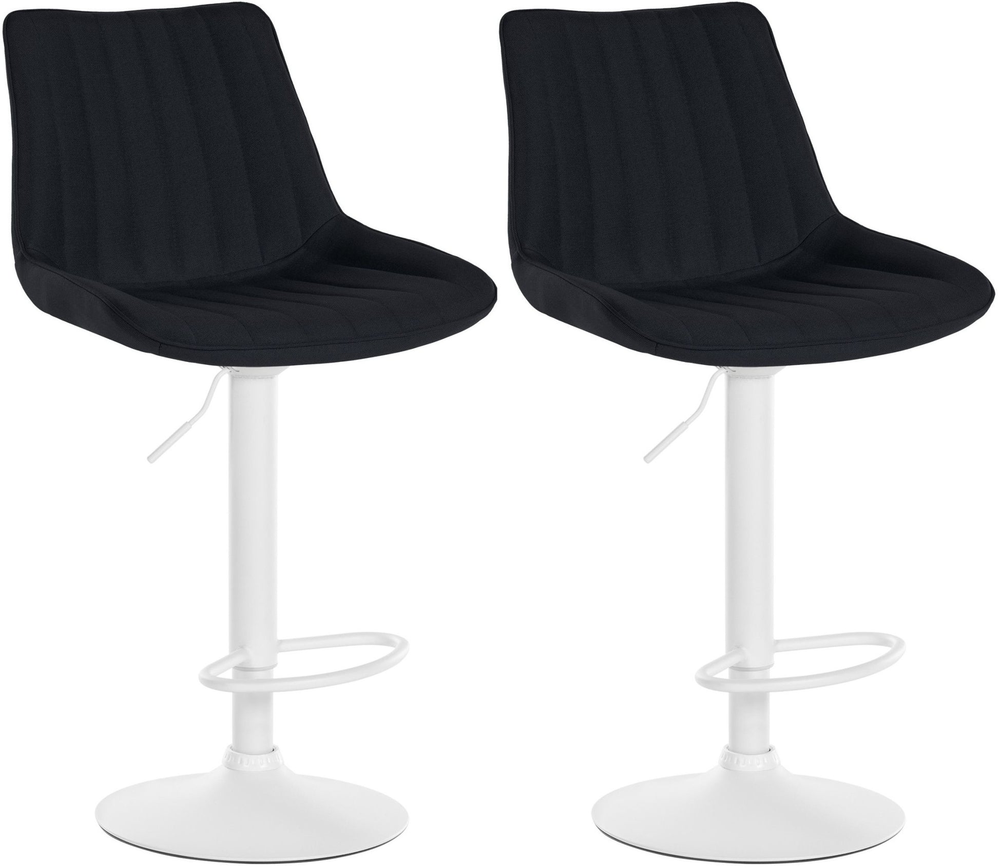 Set van 2 Barkrukken - Hoge Krukken - Optimale Zitcomfort & Verstelbare Hoogte Kleur zwart Materiaal onderstel Metaal mat wit