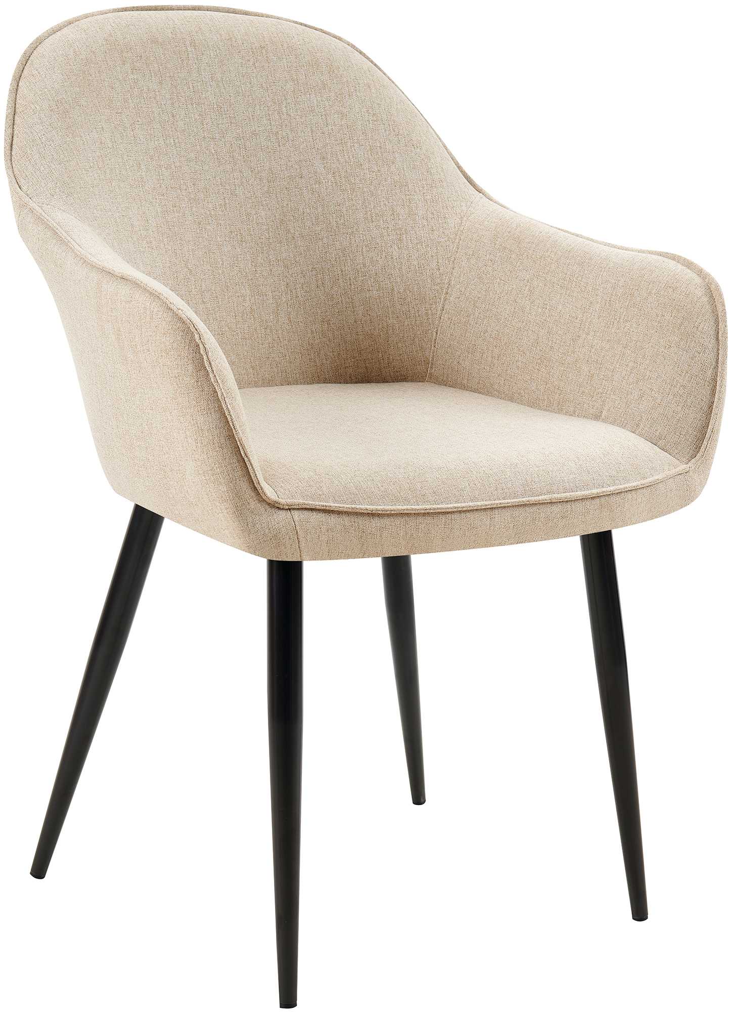 Eetkamerstoel Stoffen Bekleding - Comfortabele Zitting - Moderne Stijl, Anti-Kras Bodemschoners Kleur taupe