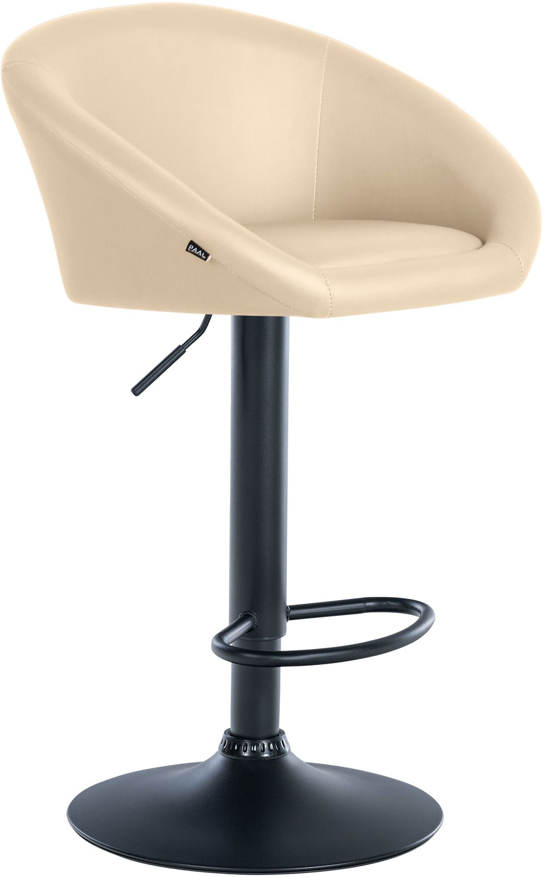 Barkruk Kunstleer - Elegante Fauteuil Stijl - 360° Draaibaar & In Hoogte Verstelbaar Kleur crème