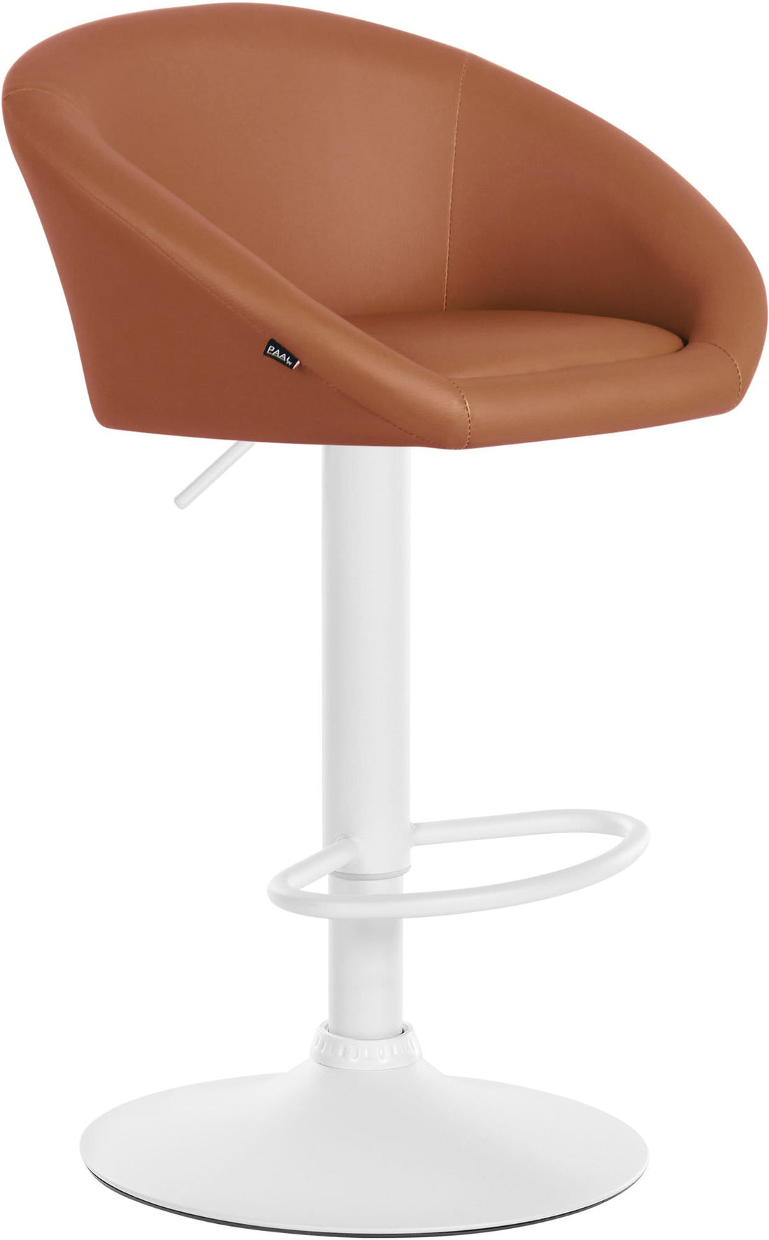 Barkruk Kunstleer - Barkruk Stoel - 360° Draaibaar Comfort - In Hoogte Verstelbaar Kleur lichtbruin
