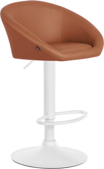 Barkruk Kunstleer - Barkruk Stoel - 360° Draaibaar Comfort - In Hoogte Verstelbaar Kleur lichtbruin