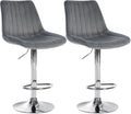 Set van 2 Velvet Barkrukken - Fluwelen Krukken - Ultiem Zitcomfort Kleur donkergrijs
