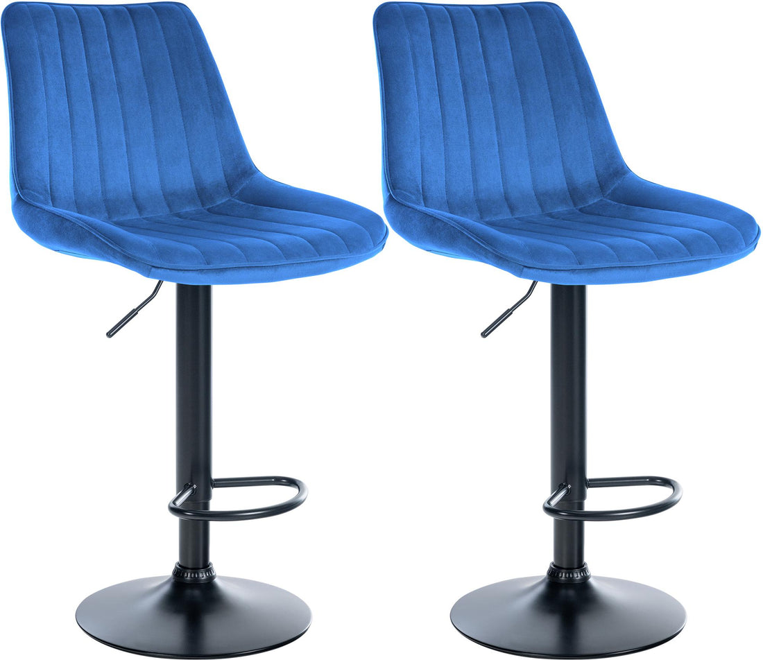 2-delige Set Moderne Barkrukken - Barstoelen - Optimaal Zitcomfort Kleur blauw
